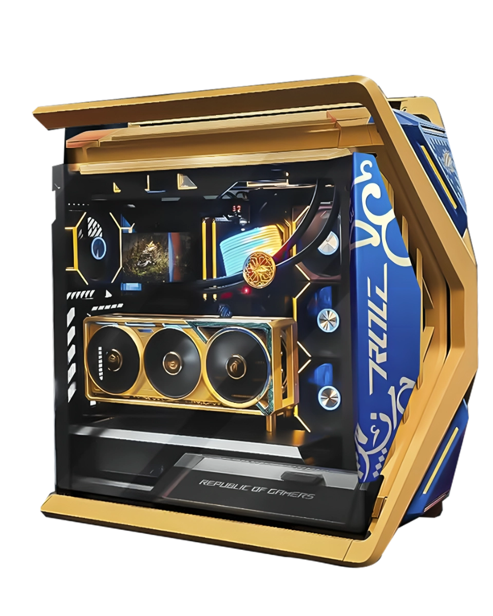 DHAHAB Edition Ultra-High-End Black & Gold Gaming & Workstation PC, Ryzen 9 9950X3D, RTX 5090 DHAHAB, 96GB DDR5, 4TB PCIe 5.0 SSD